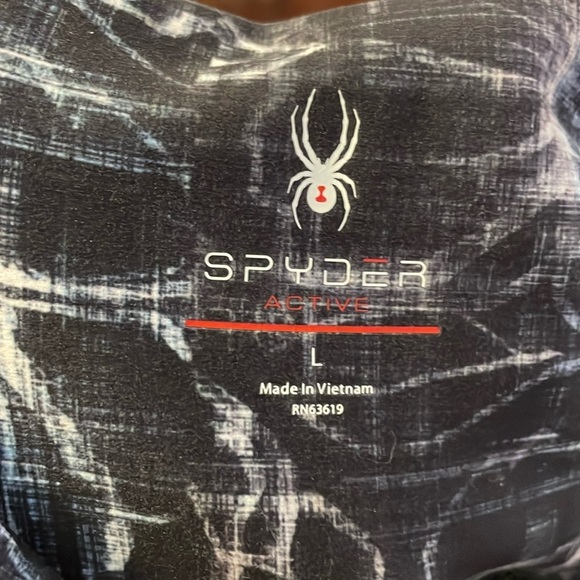 Spyder Active Floral Black Blue White Cropped Athletic Leggings size L - Picture 5 of 16
